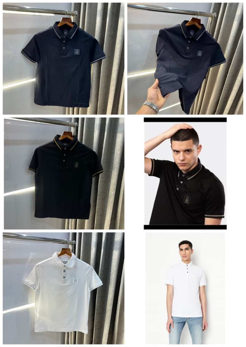 Arman i Exchange White Embroidery Patch Logo Premium Polo T-Shirt