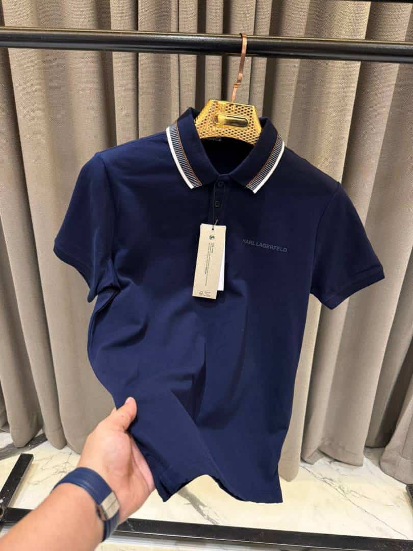 Karl_Legarfield Chest Logo Polo T-shirt Navy Blue