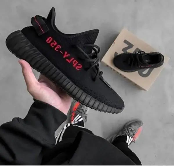 Adida_s Yeezy 350 V2 Core Black Red Semi UA 7A Quality Full Accessories (D-1801)
