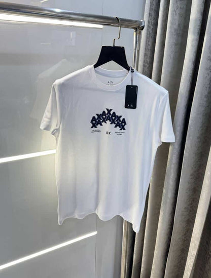 Arman i E...xchange White Logo Print Premium T-Shirt