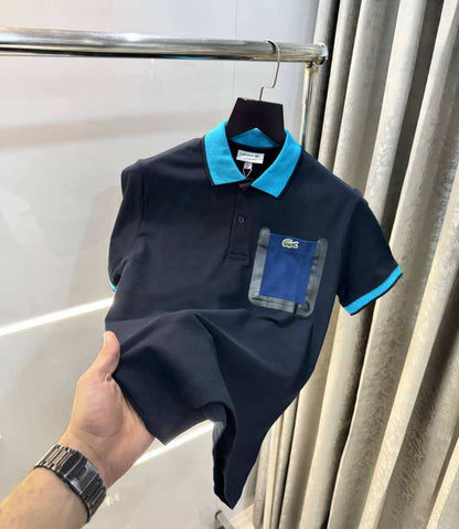 Lacost e Navy Blue Designer Premium Polo T-Shirt