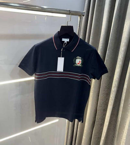 Lacost e Navy Blue Embroidery Logo Premium Polo T-Shirt