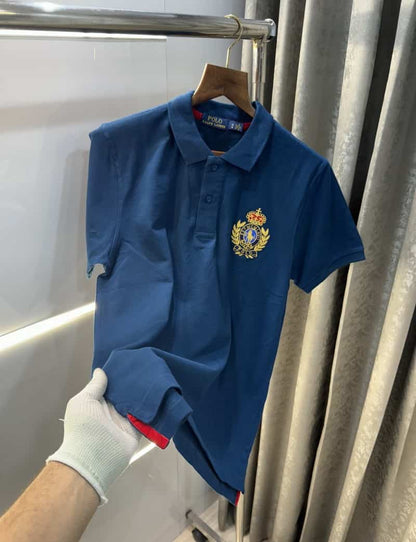 Ralph Laure n Petrol Blue Logo Print Premium Polo T-Shirt