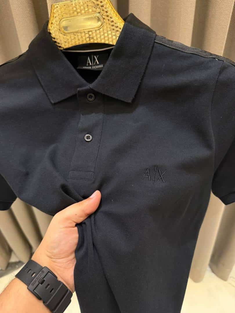 Arman_i Exchange Chest Logo Polo T-shirt Black
