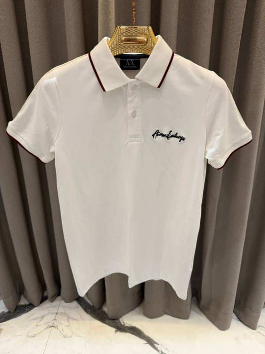 Arman_i Exchange Chest Logo Polo T-shirt White