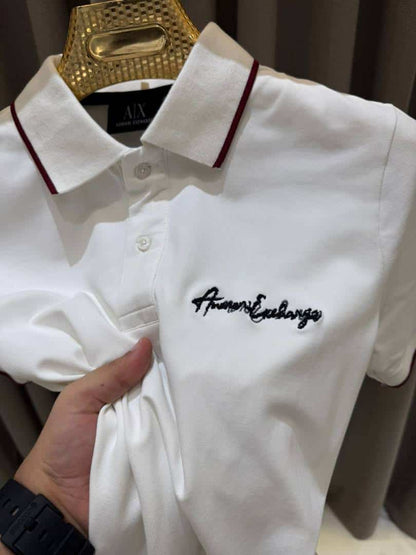 Arman_i Exchange Chest Logo Polo T-shirt White