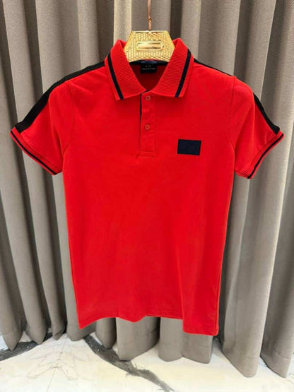 Arman_i Exchange Chest Logo Polo T-shirt Red