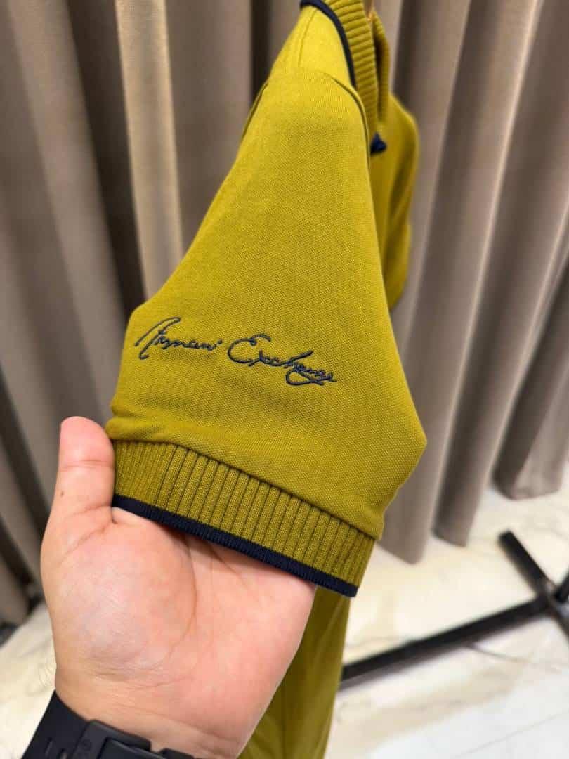 Arman_i Exchange Chest Logo Polo T-shirt Mustard Green