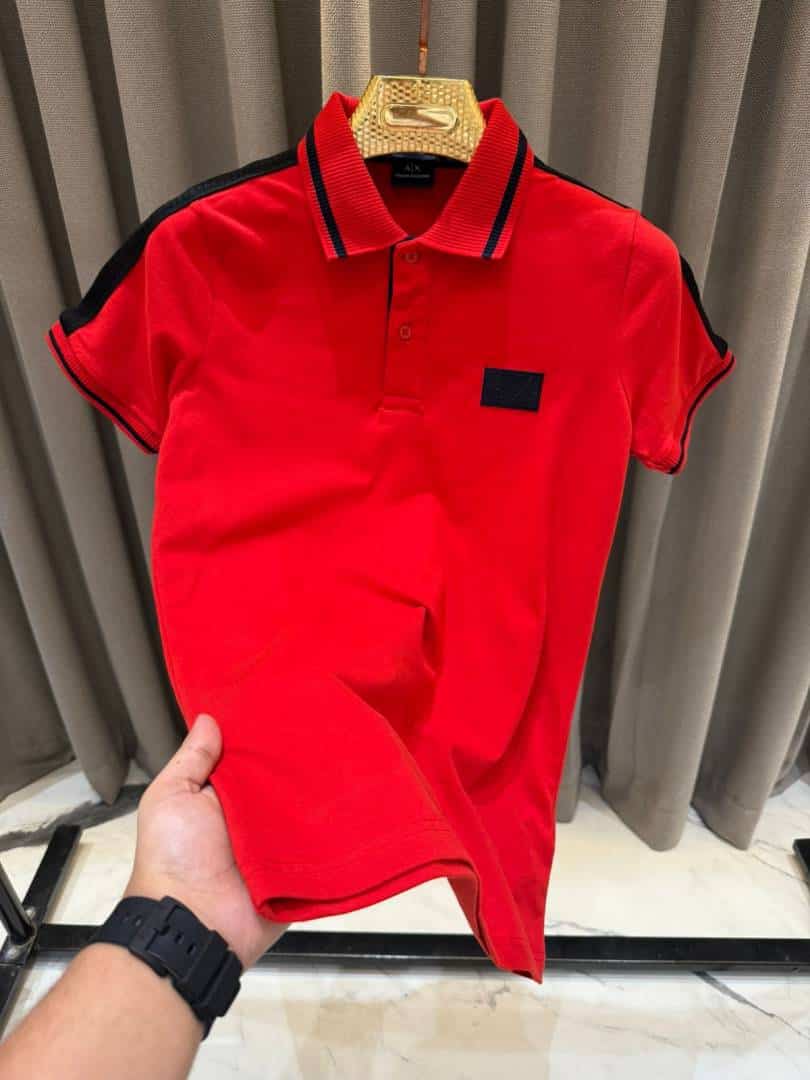Arman_i Exchange Chest Logo Polo T-shirt Red