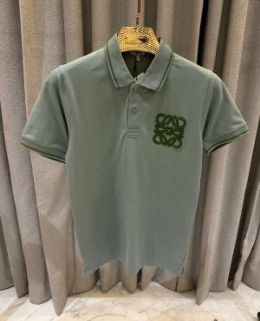 Loewe Chest Logo Polo T-shirt Grass Green