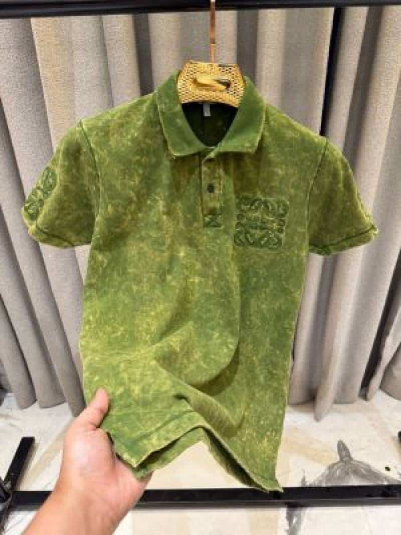 Loewe Chest Logo Polo T-shirt Green