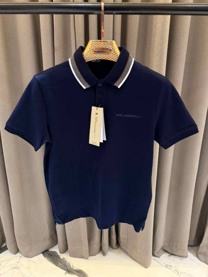 Karl_Legarfield Chest Logo Polo T-shirt Navy Blue