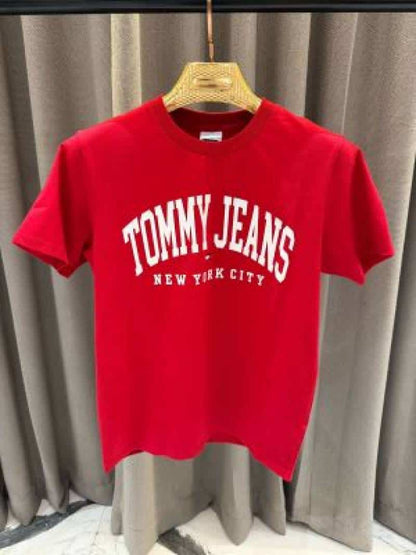 Tommy Hilfige_r Middle Brand Print Round Neck T-shirt red