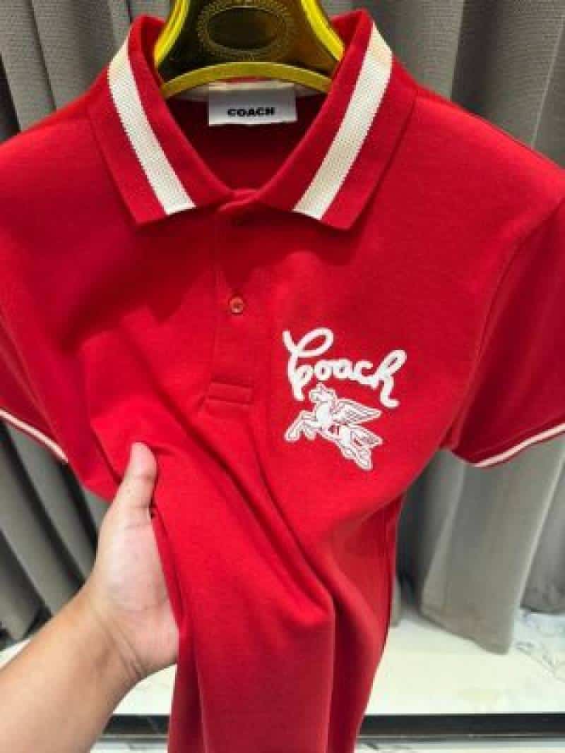 Coac_h Chest Logo Polo T-shirt Red