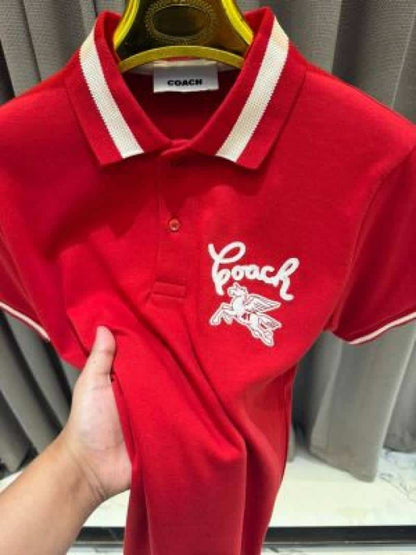 Coac_h Chest Logo Polo T-shirt Red