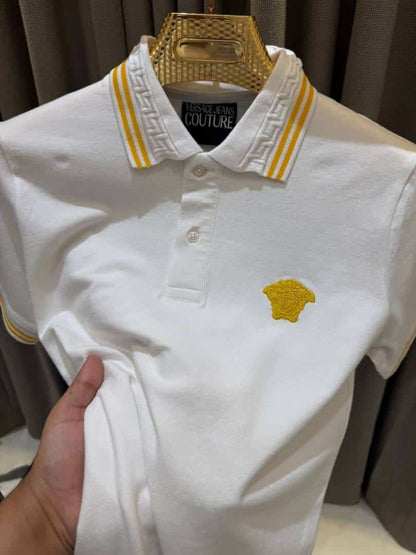VERSSACE POLO PREMIUME WHITE GOLD PATXH