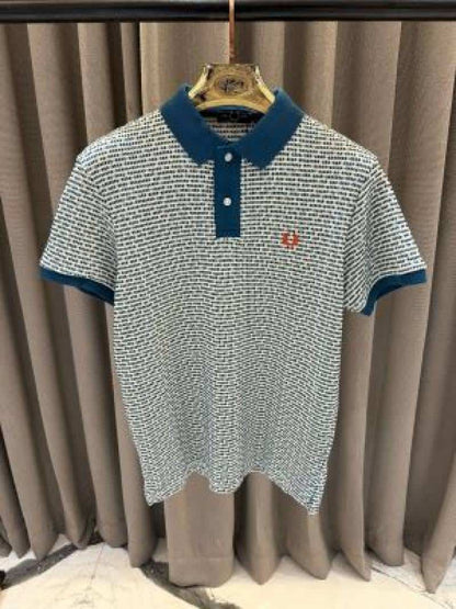 Fred Perry Chest Logo Polo T-shirt English Blue
