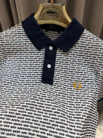 Fred Perry Chest Logo Polo Navy Blue