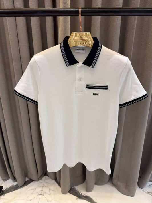 Lacost_e Chest Logo Polo T-shirt White