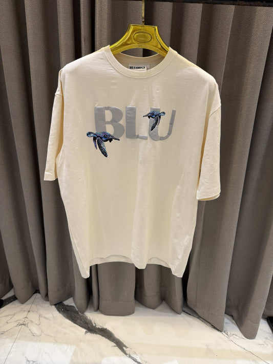 Blu & ORNG Round Neck T-shirt Turtle Edition Cream