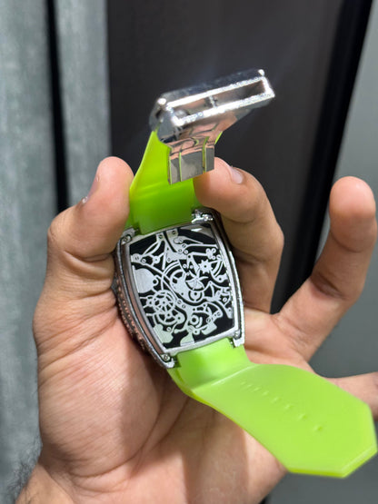 Jacob & Co. Bugatt i Silver Green Tourbillon Premium Quartz Watch