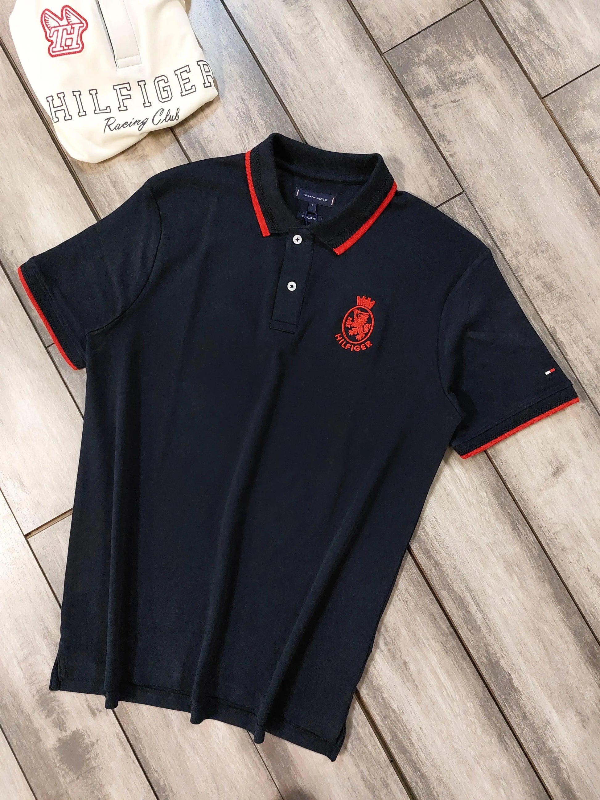 Tommy  Hilfiger Navy Blue Logo Work Premium Polo T-Shirt