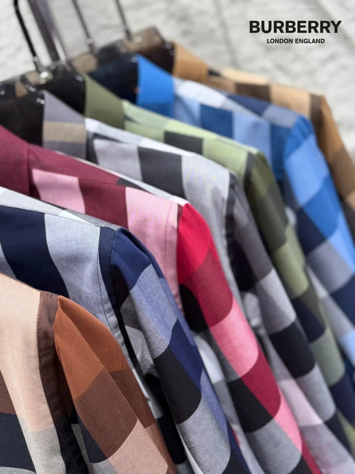 Burberr y 7 Green Checks Premium Shirt With Original Bo_x Packing