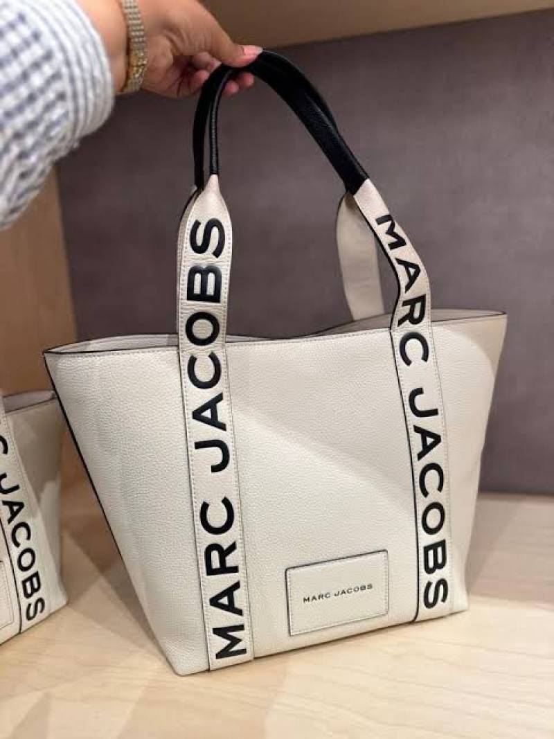 Marc Jacobs Small Pebble Leather Tote with Detachable Crossbody Strap White