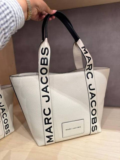 Marc Jacobs Small Pebble Leather Tote with Detachable Crossbody Strap White