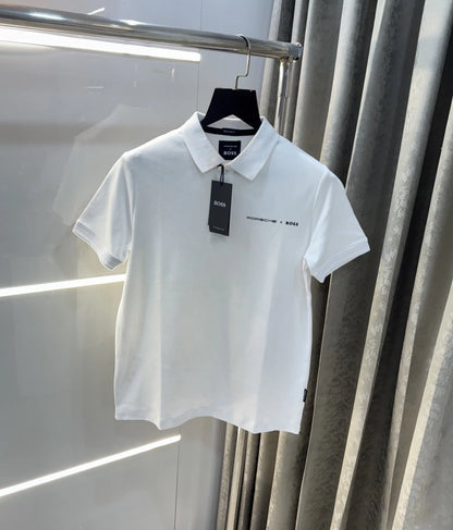 Hugo Boss White Porsche Edition Premium Polo T-Shirt