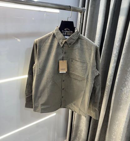 Burberr y Olive Classic Premium Cord Shirt