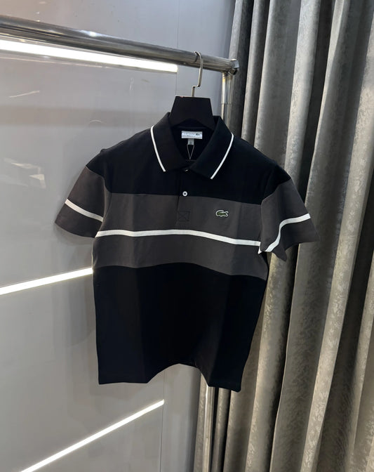 Lacost e Black Embroidery Logo Premium Polo T-Shirt
