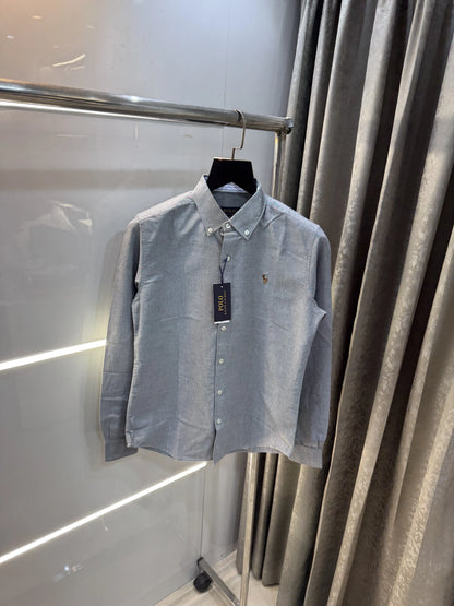Ralph  Lauren Grey Embroidry Logo Premium Shirt