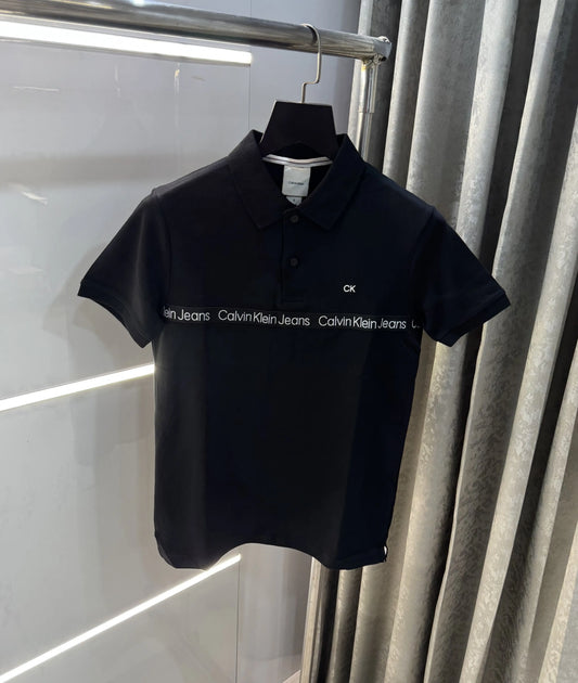 Calvin Klein Black Logo Work Premium Polo T-Shirt