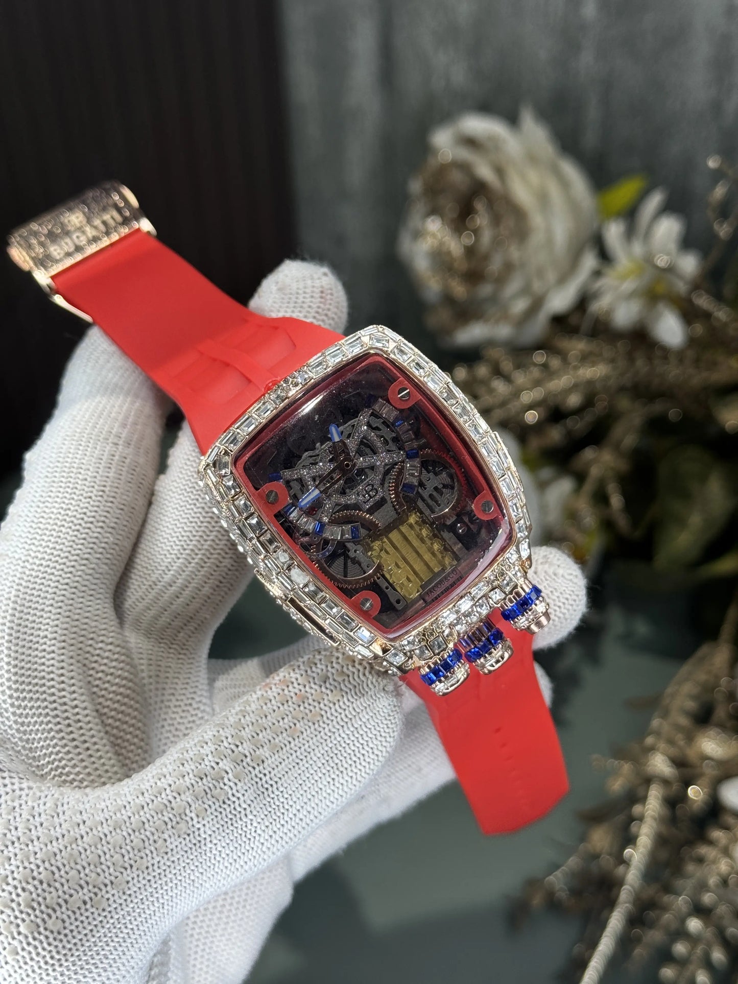 Jacob&Co. Bugatt i Diamond Copper Red Premium Quartz Watch