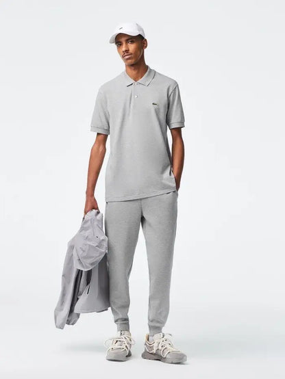 Lacost e Light Grey Embroidery Logo Premium Polo T-Shirt