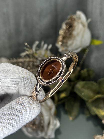 Cartier Bangle Copper Brown Diamond Studded Premium Watch