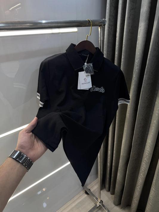 Moncler Black Logo Work Premium Polo T-shirt