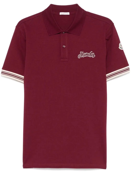 Moncler Maroon Logo Work Premium Polo T-shirt