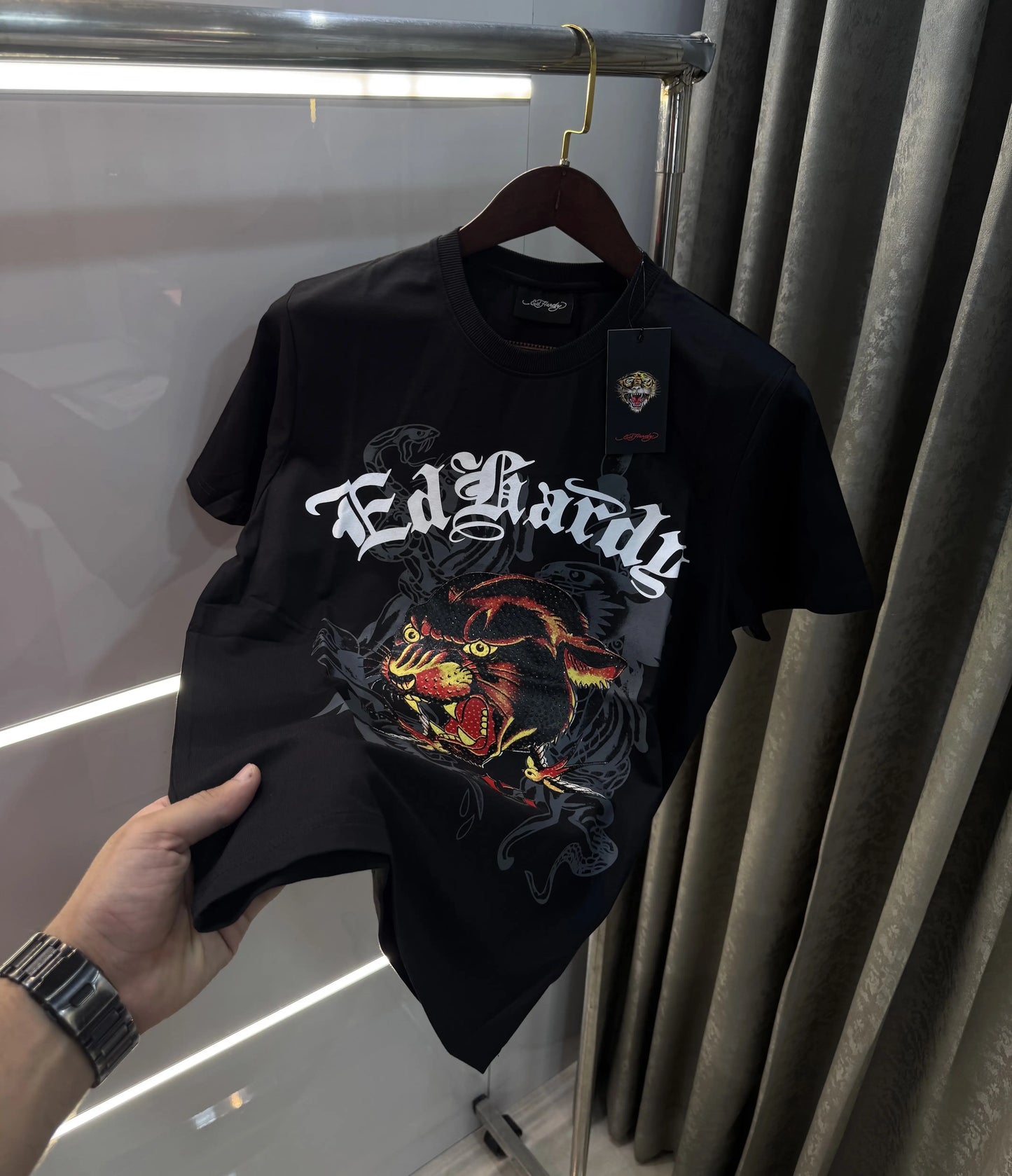 Ed Hardy Black Logo Work Imported T-Shirt