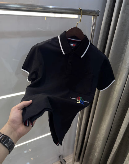 Tommy Hilfiger Black Premium Polo T-shirt