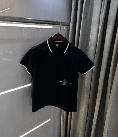 Tommy Hilfiger Black Premium Polo T-shirt