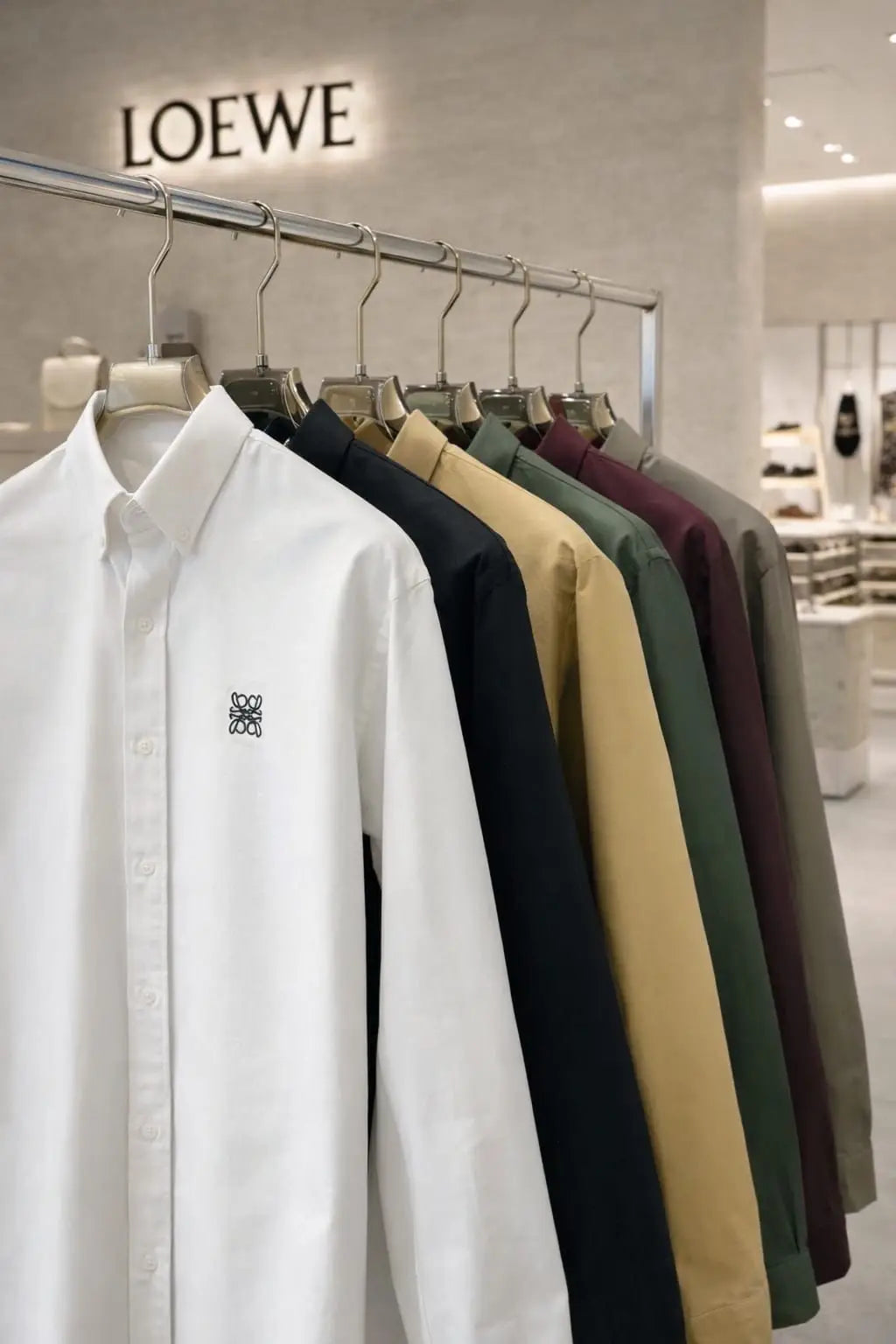 Loewe Beige Embroidery Logo Shirt With Premium Box Packing