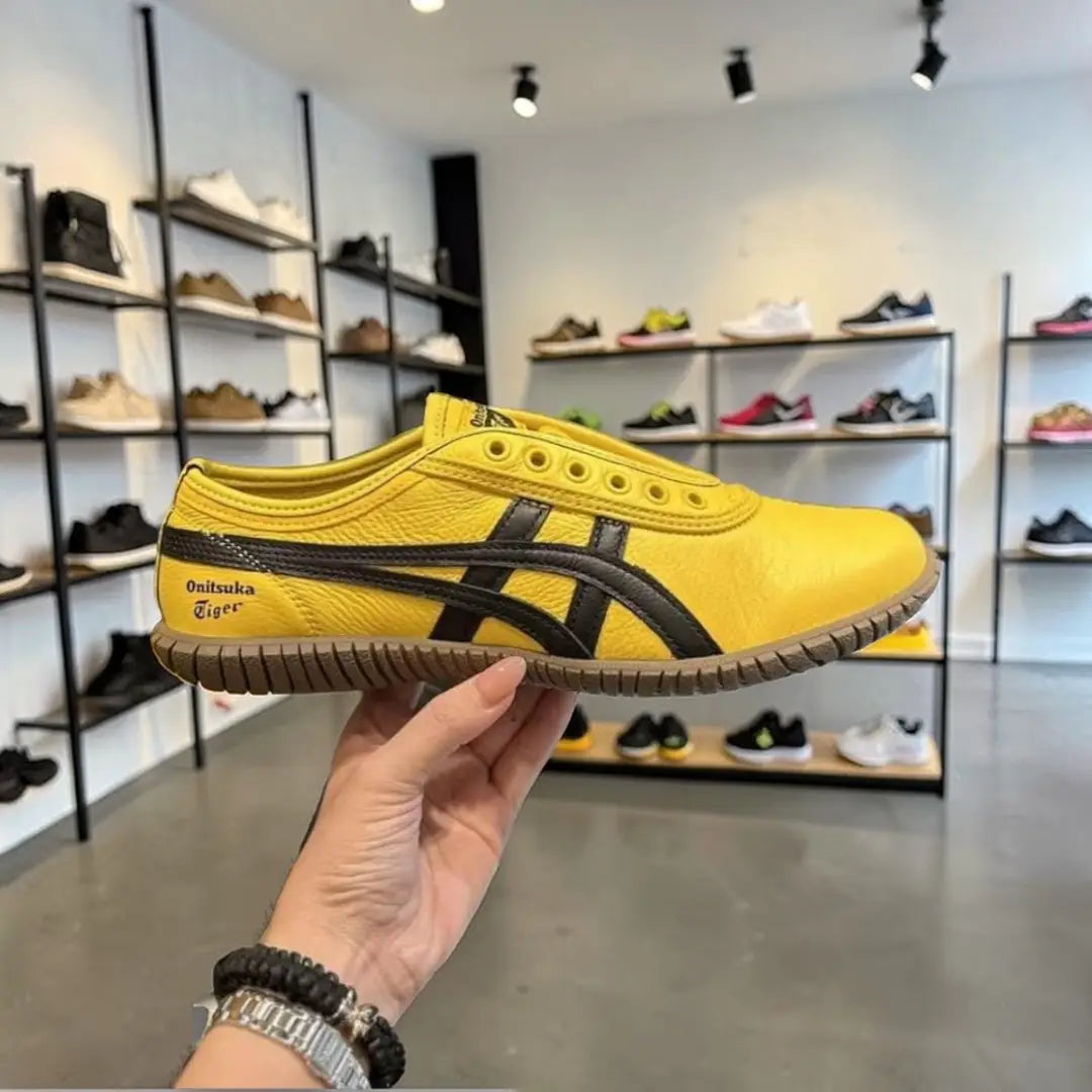 Onitsuka Tiger Tsunahiki Slip-On Sunflower Yellow Black  7A Premium (D-2060)