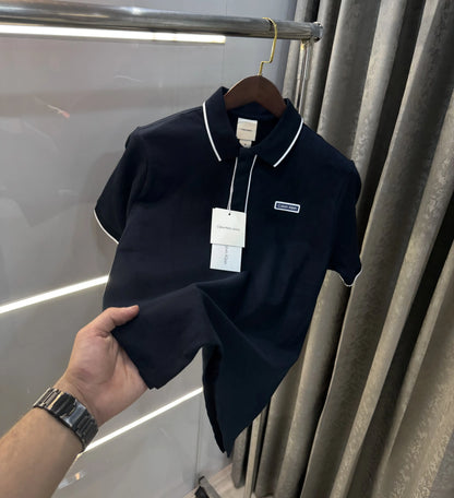 Calvin Klein Navy Blue Logo Work Premium Polo T-Shirt