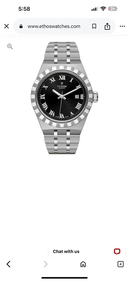 Tudor Royal Automatic Watch Black Roman Number