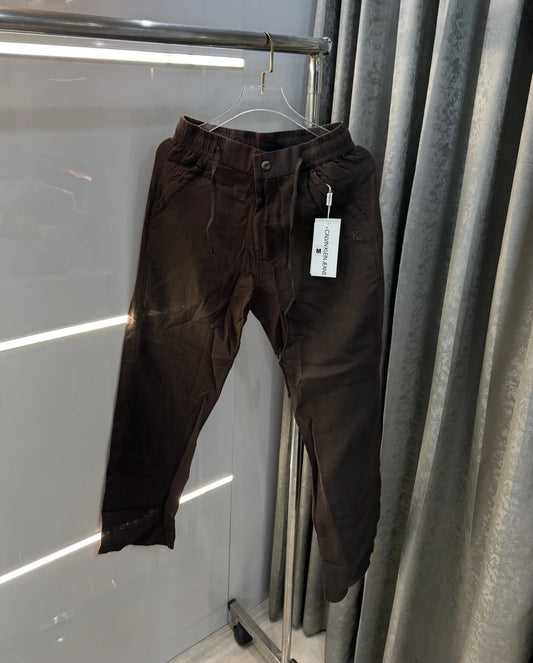 Calvin Klein Brown Premium Linen Trouser