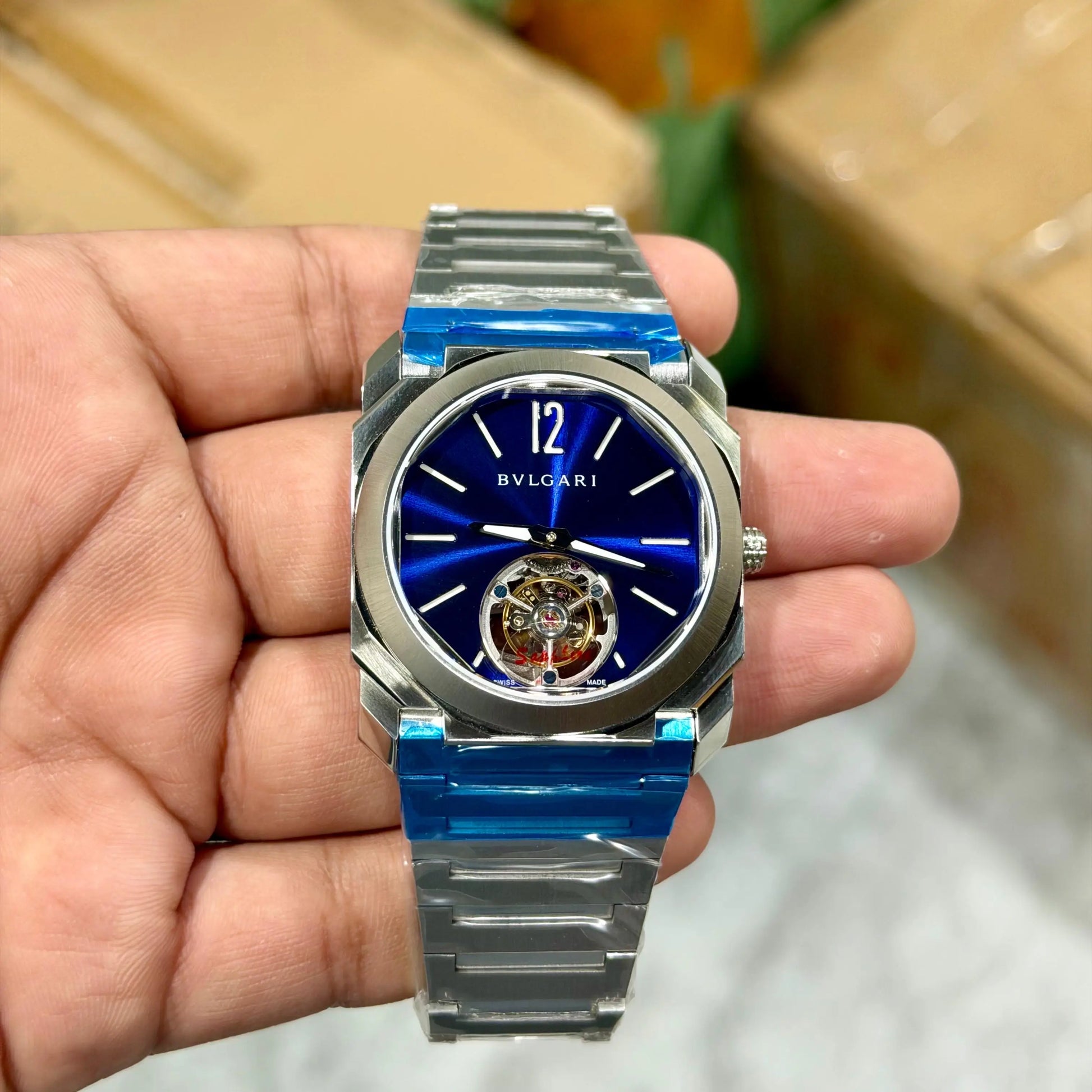 Bvlgari Octa Finissimo Tourbillon Silver Blue