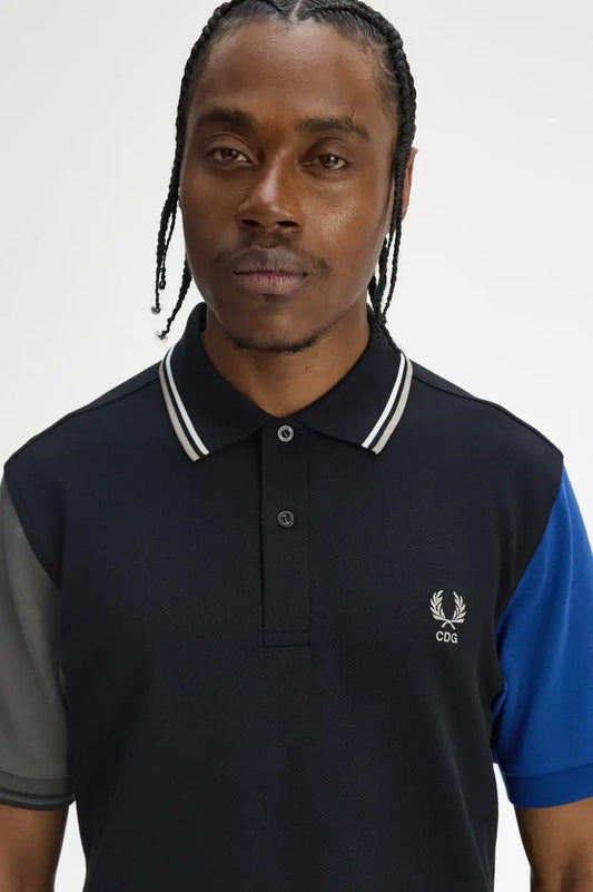 Fredperry Navy Blue Embroidery Logo Premium Polo T-Shirt