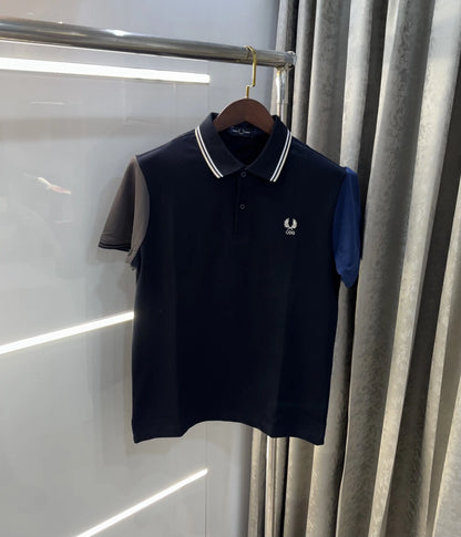 Fredperry Navy Blue Embroidery Logo Premium Polo T-Shirt